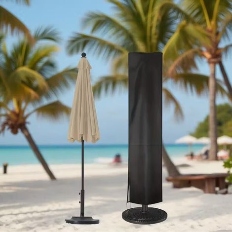 Couvertures pour Parasol imperméable, Couverture de Parapluie Cover avec Zip,Respirant 210D Oxford Couvertures pour Pare-Soleil Jardin 240 x 57 x 57 cm (1/5)
