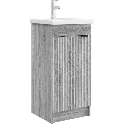 Bathroom Vanity with Sink Grey Sonoma 42 x 40 x 84.5 cm vidaXL
