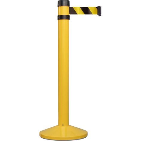 PROVOST - Poteau de guidage rétractable rouge avec sangle de sécurité gris - 4,3 m