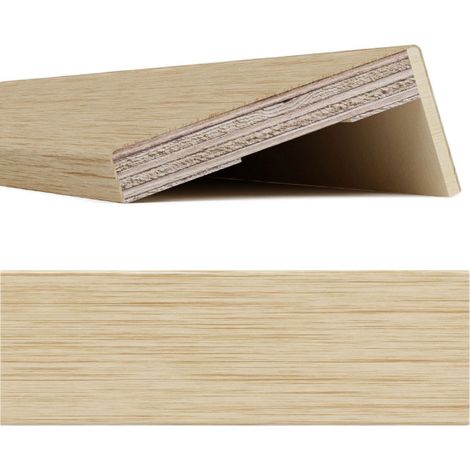 Coprifilo / Mostrina piatta impiallacciata 80 x 12 x 2250 mm con aletta 25 mm / Rovere