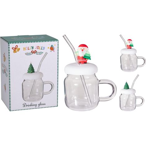 Bicchiere in vetro 500 ml 9 x 13 cm PERAGA CHRISTMAS
