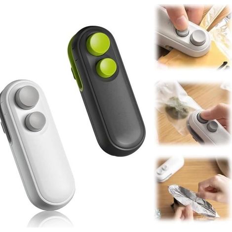 Mini scelleuse de sacs - Non spécifié - Rechargeable - 2 en 1 - Portable - Noir et Blanc (1/4)