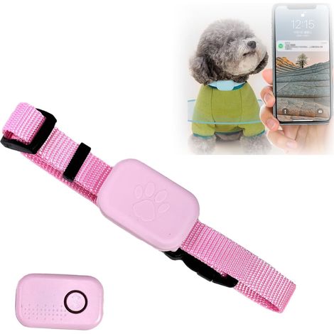 Collier GPS Chat,Collier Traceur GPS pour Chat et Chien,Localisation en Temps Réel sans Abonnement,Compatible iOS/Android,Étanche IP67,Batterie Longue Durée CR2032 (Rose, Petite Taille) (1/5)