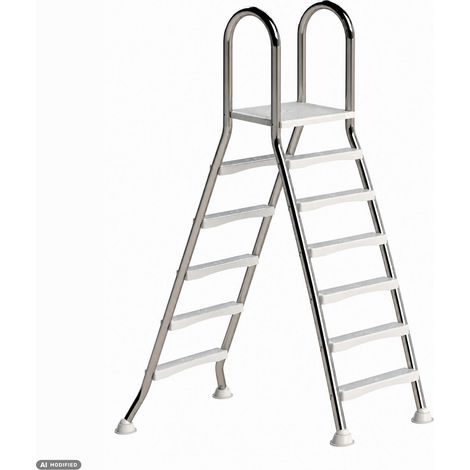Eichenwald Poolleiter Modell 57 Hochbeckenleiter freistehend Beckenhöhe 1,50m/1,50m 5/5-Stufen