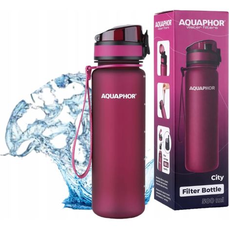 Bouteille filtrante Aquaphor City 500 ml, bordeaux