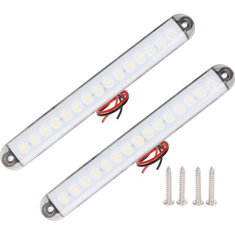 2 Feux latéraux de voiture IP65 étanches 15 LED perles cristal blanc universel pour camping-cars bateaux yachts (1/5)