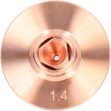 Doppelte Faseroptik-Laserschneiddüse, verchromter Kupferschneidkopf, 1,4 mm Öffnung, Zubehör für Schneidmaschinen (1/5)