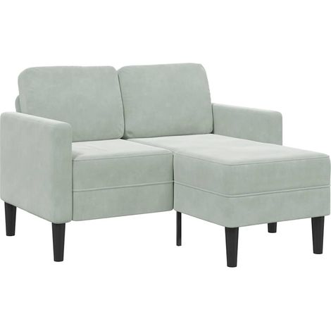 vidaXL Divano 2 Posti con Chaise a L Grigio Chiaro 125 cm in Velluto (1/5)