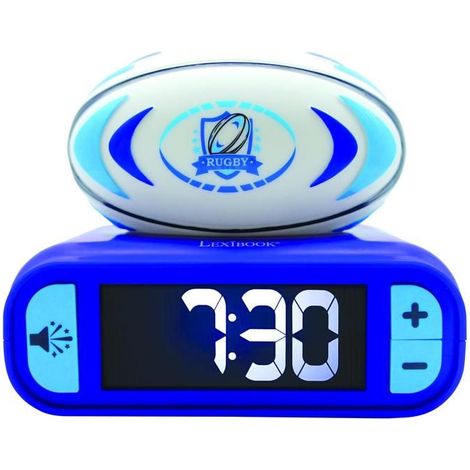Digital alarm clock with 3D rugby ball night light and sound effects (1/4)