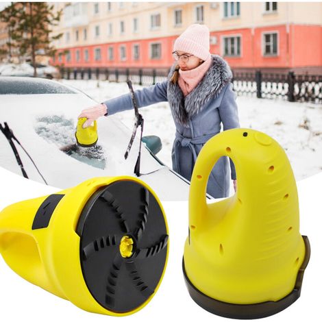 Jaune Grattoir à Glace électrique,USB Charger Dégivreur électrique avec 3000mAh Batterie pour Fenêtre de voiture Pare-brise Herbe Supprimer Gel,La glace,Neiger (1/5)