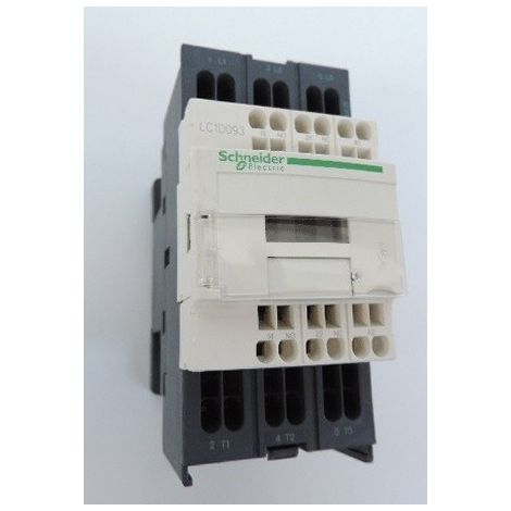 Contacteur 9A 3P 440V AC-3 contact 3F (3NO) aux 1F 1O bobine 48V AC 50-60Hz bornes à ressort TESYS Schneider Electric LC1D093E7