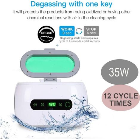Nettoyeur à Ultrasons Professionnel 600ml, Appareil de Nettoyage pour Lunettes, Montres, Bijoux, Prothèses Dentaires, Ustensiles (1/4)