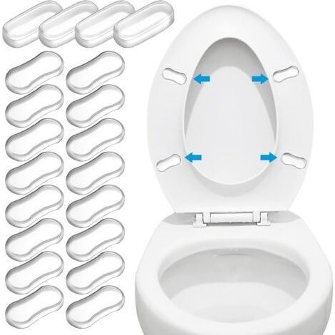 20 pièces Kit de remplacement pour lunette WC avec adhésif puissant en caoutchouc abattant toilette, les familles, hôtels, toilettes scolaires (1/5)