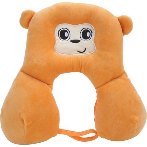 Oreiller de soutien pour la tête et la nuque en forme de U pour bébé, motif animal de dessin animé (orange) (1/5)