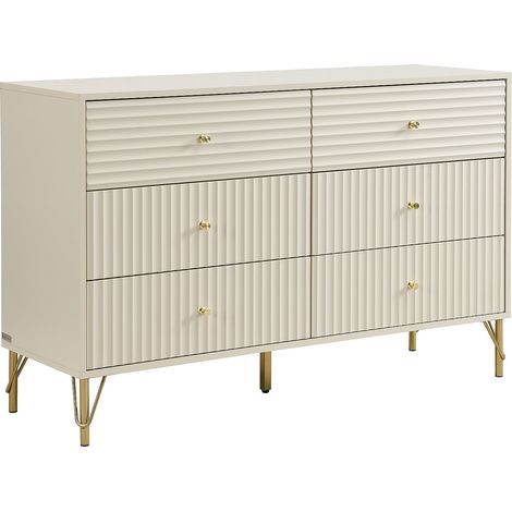Commode 6 tiroirs - Beige - LOUREO (1/4)