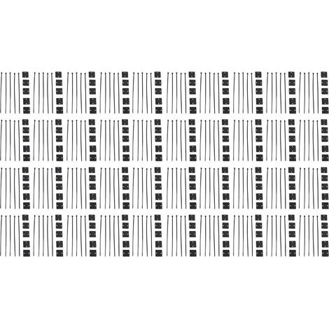 Attaches à fermeture éclair en Nylon, 200 pièces, câble autobloquant solide résistant aux hautes températures avec supports pour clôture 20x20mm noir (1/5)