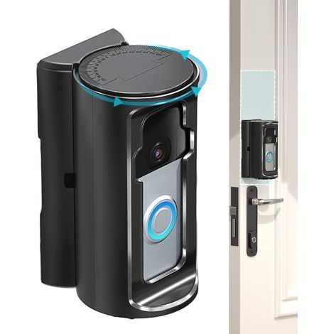 Support pour Caméra de Sonnette Support sans Fil sans Percussion pour Sonnette Vidéo De Sécurité Réglable pour Protection Appartement Maison,Sécurité Murale Extérieure Fixation (1/5)