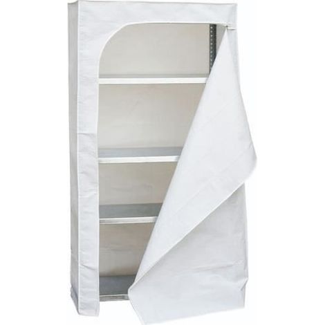 Simon Rack Housse de Protection pour étagère, Avec Fermeture éclair, 2000x1000x300 mm, Blanc