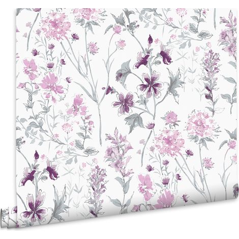 Laura Ashley Wild Meadow Pale Iris Vliestapete - 10mx52cm