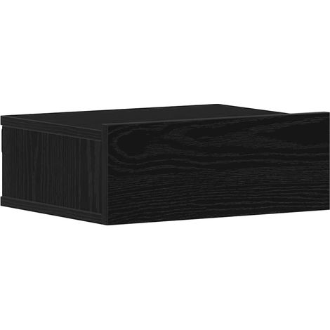 Floating Nightstand Black Oak 40x32x15 cm Engineered Wood vidaXL