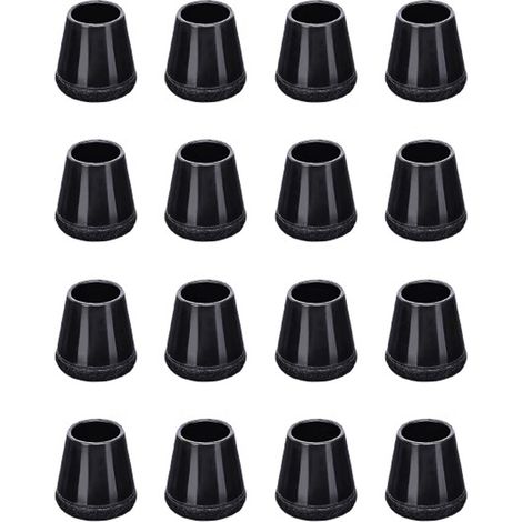 Patins Pour Chaises - Protection Pieds Chaise en Silicone et Feutre - Pour Sols Bois - Réduction Bruit et Rayures - Diamètre 1.5 à 1.8 cm - Lot de 16 (1/5)