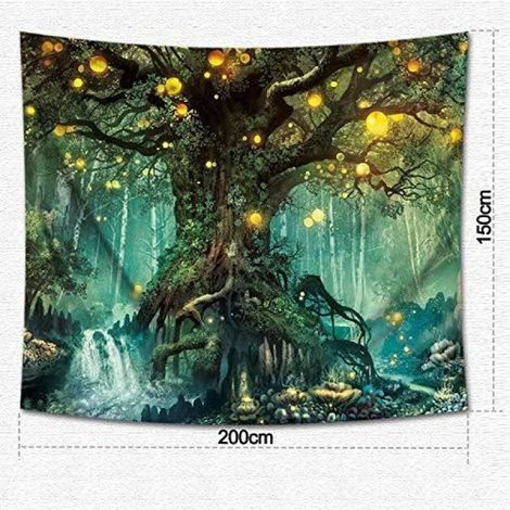 Tenture Murale - Forêt Réaliste 3D - Décoration Intérieure - 203 cm x 152 cm - 1 Pièce (1/4)