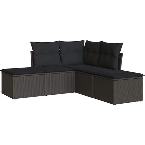 Maison Exclusive - Set de muebles de jardín 5 pzas y cojines ratá (1/3)
