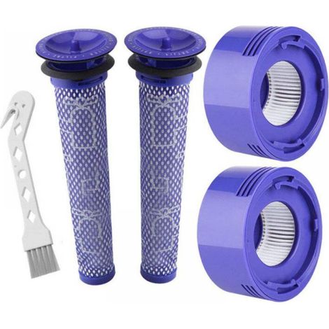 Filter for Dyson V7 and V8, Replacement vacuum cleaner filters for Dyson, Absolute and Animal, 2 HEPA post-filters and 2 pre-filters for Dyson V7 and V8 (1/5)