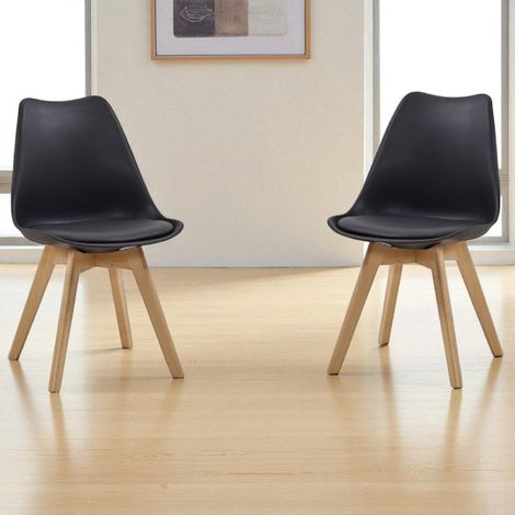 Set 2 sedie Kaira nere in stile scandinavo per cucina o sala (1/5)