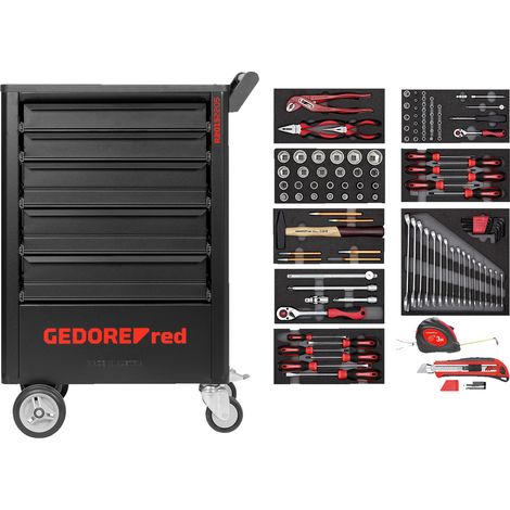 Werkzeugsatz im Werkstattwagen GEDWorker 119-teilig R21562005 GEDORE red