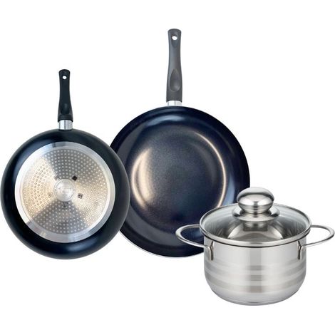 Ensemble de 2 Poêles de cuisson 20 et 24 cm et 1 faitout 16 cm Elo Prima Brillant (1/5)