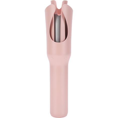 Fer à friser automatique rotatif sans fil, effet wavy, avec affichage numérique rose (1/5)