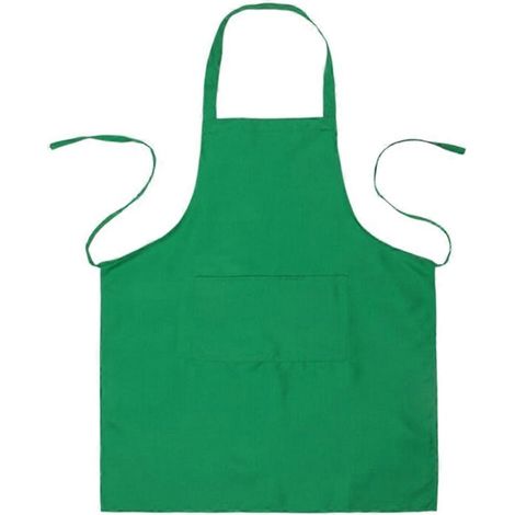 Tablier imperméable à bavette, style dos nu, pour restaurant, lot de 3, vert (1/5)