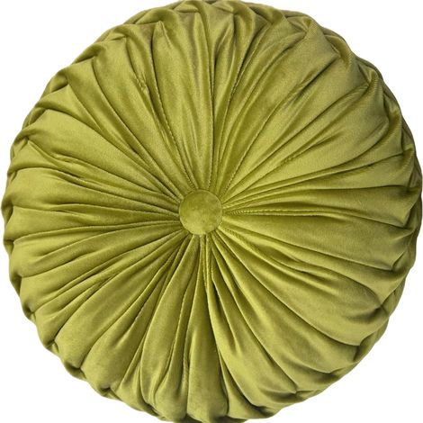 Coussin rond en velours uni, coussin citrouille, coussin rond pour salon, coussin rond pour canapé (1/5)
