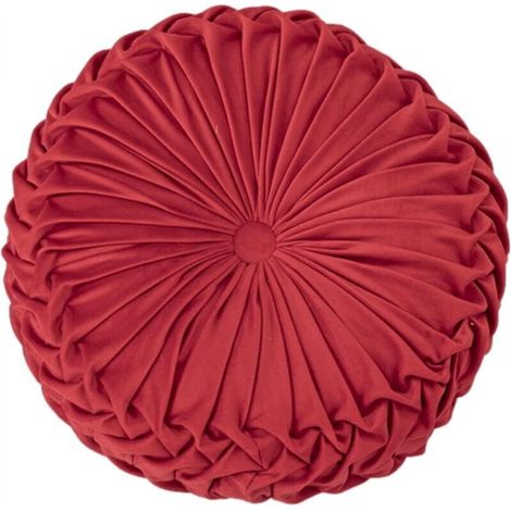 1 round red chair cushion, 35 cm in diameter and 10 cm high. Washable seat cushion made of memory foam. (1/5)