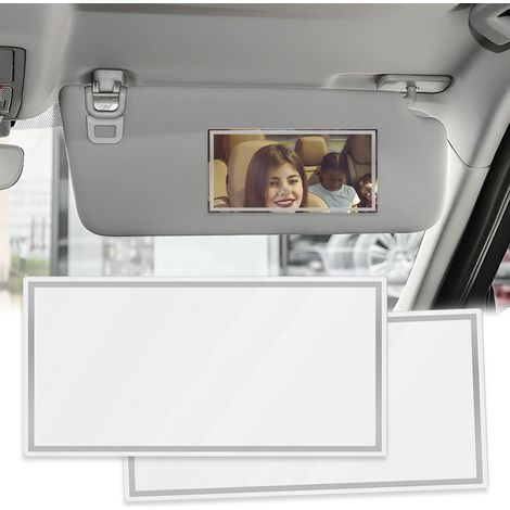 Lot de 2 miroirs de courtoisie HD pour pare-soleil de voiture, maquillage, auto-adhésif (1/5)