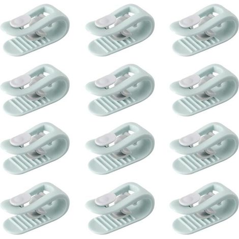 12 vert Enfile Couette, Clip Housse De Couette, Pince Housse de Couette, Attache Couette, Attache Drap Housse, Anti-dérapant sans Aiguille Clip de Fixation Literie Accessoires (1/4)