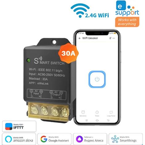 Modulo Relè a 1 Canale Smart WiFi ad Alta Potenza 30A Compatibile con eWeLink (1/5)