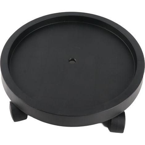Support à roulettes pour plantes, 4 roues, en plastique épais, plateau amovible pour pots de fleurs, idéal pour la maison, le jardin, l'intérieur et l'extérieur, diamètre intérieur 34 cm, noir. (1/5)