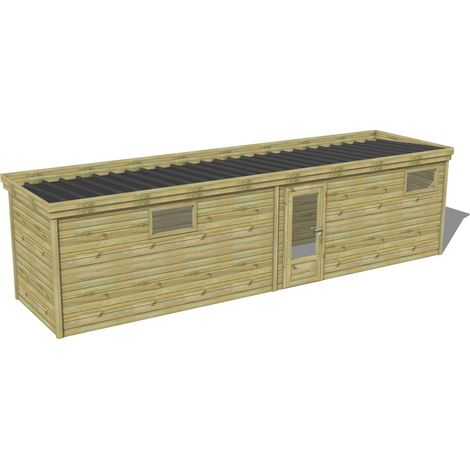 ABRI DE JARDIN bois traité 27mm, 9,1x2,1m, 19m2