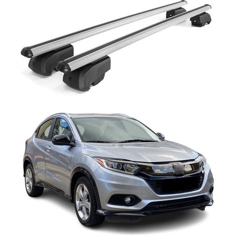 OMAC Aluminium Dachträger Querträger für Honda HR-V II 2015-2021 – City Crash – ISO/PAS 11154:2006 – Abschließbar – Max. 75 kg – 2 Stangen Silber (1/5)