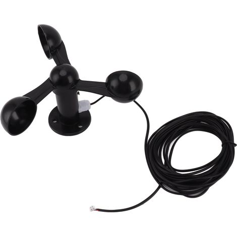 3-Schalen-Anemometer mit 8 m wasserdichtem Kabel, Windgeschwindigkeitsmesser für den Außenbereich, 0–3,8 V Netzteil, störungsfrei (1/5)