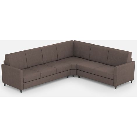 Canapé d'angle moderne italien tissu marron Korane - 5 tailles 281x221 cm-Taille 281x221 cm (1/5)