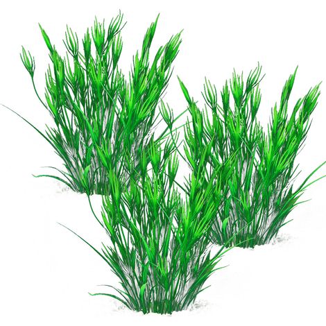 3 éléments de décoration pour aquarium, imitation herbe aquatique en TPC et céramique, format moyen, 21 x 6,5 cm (1/5)