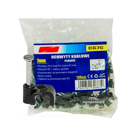 Portacavo piatto nero 5.6/7 100 pz CG7C (1/2)