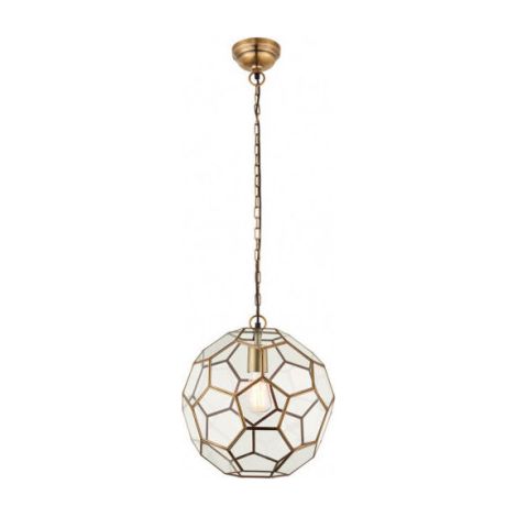Endon Miele - Luminaire suspendu sphérique à 1 lumière, laiton antique, verre, E27 (1/3)