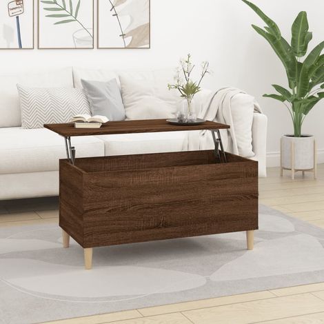 Table basse Table d'appoint pour Salon Chambre - Chêne marron 90x44,5x45 cm Bois d'ingénierie BV129777 - BonneVie (1/5)