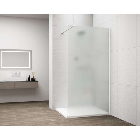 Polysan Esca - Mampara de ducha Walk-In 120 x 210 cm, Antidrop, cristal mate/blanco ES1112-03 (1/5)