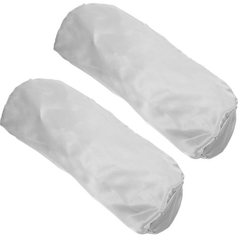 2 Pièces Housse Zippée pour Oreiller Cervical Cylindrique Ronde en Imitation Soie, Respirante avec Fermeture Dissimulée, Maison Voyage, Style Moderne (1/5)