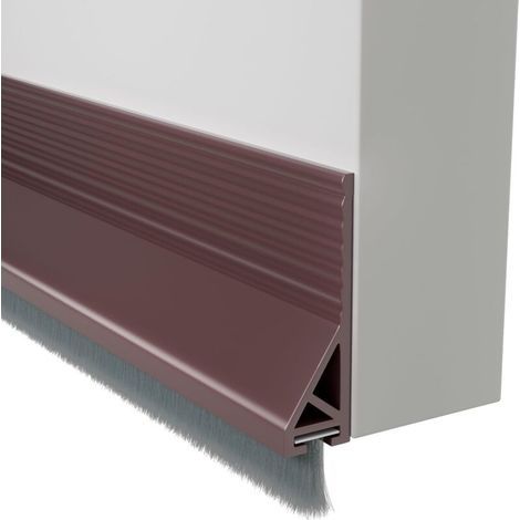 BUNTHAUS Joint de porte avec brosse pour bas de porte extérieurs et intérieurs, insonorisant, coupe-vent et anti-poussière (100 cm,brun) (1/5)